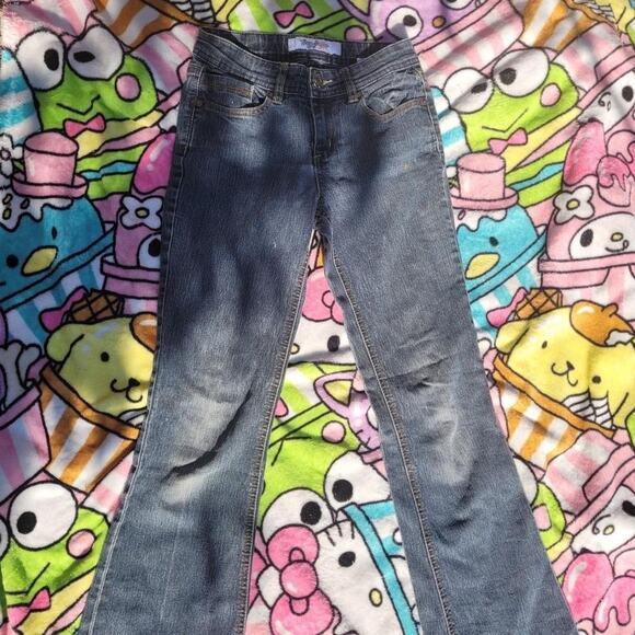 Foxy Jeans Brand Girls Size 12 Y2K 2000s Pants Cute Petite Semi Flared Skinny - Picture 1 of 8